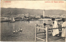 ** T2/T3 Trieste, Trieszt, Trst; Lanterna Dal Bagno Militare / Lighthouse, Military Bath, Spa, Beach (EK) - Ohne Zuordnung