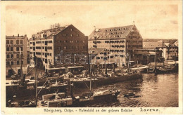 T2/T3 1932 Kaliningrad, Königsberg; Hafenbild An Der Grünen Brücke / Port, Quay, "PINNAU" Steamship, Wagons (EK) - Sin Clasificación