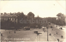 * T2/T3 1929 Bucharest, Bucuresci, Bucuresti; Soseaua Kisseleff / Street View, Horse-drawn Tram, Automobile. Photo - Ohne Zuordnung