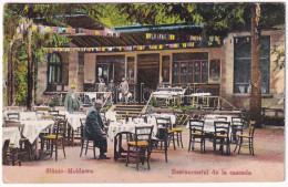 T2/T3 1917 Slanic Moldova, Szlanikfürdő; Restaurantul De La Cascada / Restaurant, Garden (EK) - Ohne Zuordnung
