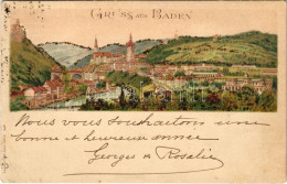 T2/T3 1902 Baden, General View, Litho, Decorated. Müller A Trüb Aarau No 246. (EK) - Non Classificati