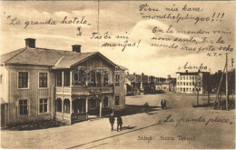 T2/T3 1928 Sävsjö, Stora Torget / Street View, Hotel, Bank (EK) - Zonder Classificatie