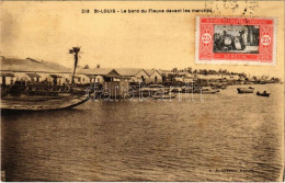 T1/T2 1929 Saint Louis, Le Bord Du Fleuve Devant Les Marchés / Boats, Port, TCV Card - Zonder Classificatie