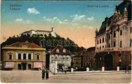 * T2/T3 1916 Ljubljana, Laibach; Dvorni Trg Z Gradom / Square, Castle, Shop Of Michael Kastner (EK) - Non Classificati