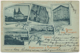 T2/T3 1898 (Vorläufer) Ternopil, Tarnopol; Kosciól Rzym. Kat., C. K. Gimnazyum, C. K. Szkola Realna, Most Przy Ulicy, C. - Non Classés