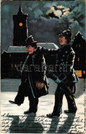T2/T3 1899 German Policeman At Night In Winter. Litho (EB) - Ohne Zuordnung
