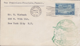 Air Mail First Flight Trans-Pacific F.A.M. Route 14 SAN FRANCISCO - HONOLULU, Hawaii SAN FRANCISCO 1935 Cover Lettre - 1c. 1918-1940 Lettres