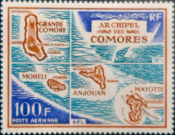 LP3972/44 - 1971 - COLONIES FRANÇAISES - COMORES - POSTE AERIENNE - N°36 NEUF** - Airmail