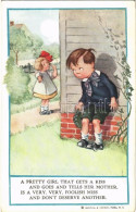 T2/T3 1913 A Pretty Girl That Gets A Kiss... Reinthal & Newman. Children Romantic Art Postcard - Non Classificati