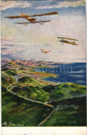 T2/T3 1918 Fliegerkampf über Dem Hafen Von Triest. Offizielle Postkarte Des Österreichischen Flottenvereines Zu Gunsten  - Ohne Zuordnung
