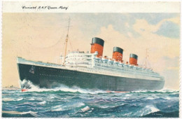 T2 1964 Cunard Line RMS Queen Mary, British Ocean Liner, Folding Card - Unclassified