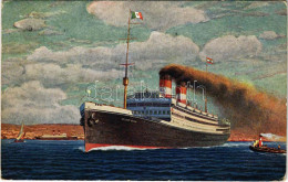 T2/T3 1925 Cosulich Line Trieste TSS "Presidente Wilson" Express Passenger Steamship, Ocean Liner (EK) - Unclassified