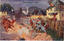 ** T2/T3 Straßenkampf In Valjevo / WWI Austro-Hungarian K.u.K. Military Art Postcard S: F. Höllerer (EK) - Ohne Zuordnung