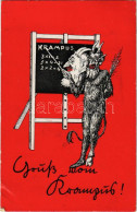 T2/T3 1942 Gruss Vom Krampus! / Krampusz Tanár / Krampus Teacher - Unclassified