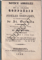 TIENEN/TIRLEMONT Notice Abrégée Fidèles Trépassés St Germain 1839 Drukkerij Merckx-Mertens (W260) - Vecchi