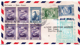 First Fly Cover To San Juan, Porto Rico On 6th February 1941 - Portugees Guinea