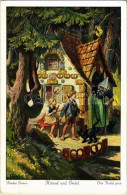 ** T2/T3 Hansel Und Gretel. Brüder Grimm / Brothers Grimm Folk Fairy Tale Art Postcard. Uvachrom Nr. 3714. Serie 125. S: - Ohne Zuordnung