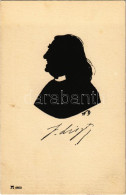 ** T2/T3 Liszt Ferenc Sziluett Művészlap / Franz Liszt Silhouette Art Postcard. F. A. Ackermann's Kunstverlag Serie 661. - Zonder Classificatie