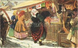 ** T2/T3 La Foire / The Fair. Folklore Art Postcard S: M. Bosquine (EK) - Zonder Classificatie