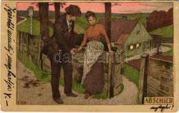 T2/T3 1900 Abschied / Romantic Couple Art Postcard. Lith. Anst. V. Hubert Köhler, München S: P. Hey (EK) - Unclassified