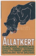 ** T1 Budapest Székesfővárosi Állatkert Reklámlapja: Fekete Párduc / Budapest Zoo Advertisement Art Postcard: Black Pant - Sin Clasificación