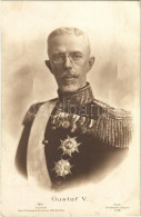 T2/T3 1928 Gustaf V King Of Sweden. Foto Hofatelier Jaeger 1918. (EB) - Non Classificati