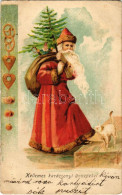 T2/T3 1904 Kellemes Karácsonyi Ünnepeket! Mikulás / Christmas Greeting With Saint Nicholas. Litho (EK) - Ohne Zuordnung