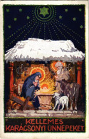 T2/T3 1935 Kellemes Karácsonyi ünnepeket / Christmas Greeting Art Postcard With Baby Jesus. R.J.E. S: D. K. (EK) - Non Classificati