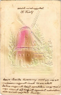 T2/T3 1907 Szélmalom / Windmill Greeting Card, Emb. (EK) - Sin Clasificación