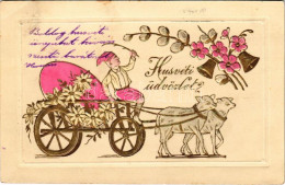 T2/T3 1903 Húsvéti üdvözlet / Easter Greeting Art Postcard With Sheep And Egg. Floral, Emb. Litho (EK) - Sin Clasificación