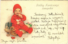 T2/T3 1922 Boldog Karácsonyi Ünnepeket! / Christmas Greeting Card, Child With Toys. Meissner & Buch Künstler-Postkarten  - Ohne Zuordnung