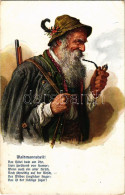 ** T2/T3 Waidmannsheil! / Öreg Vadász Pipával / Old Hunter Smoking A Pipe. Charakterköpfe No. 4. (EK) - Non Classificati