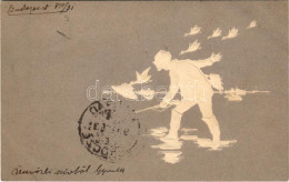 * T2/T3 1899 (Vorläufer) Kacsavadászat / Duck Hunting. Emb. (Rb) - Non Classificati