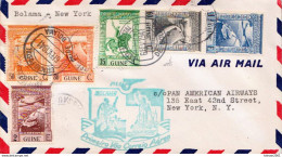 First Fly Cover To New York, USA On 6th February 1941 - Portugiesisch-Guinea