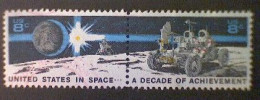 United States, Scott #1435b, Used(o), 1971, Moonscape, Continuous Pair, 8¢ - Usados