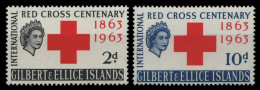 Gilbert Und Ellice 1963 - Mi-Nr. 75-76 ** - MNH - Rotes Kreuz / Red Cross - Gilbert & Ellice Islands (...-1979)