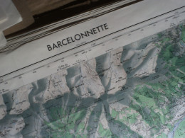 CARTE IGN BARCELONNETTE (ALPES-DE-HAUTE-PROVENCE) 1/50000ème -56x73cm -2cm=1km -mise à Jour De 1972 -IGN FRANCE - Cartes Topographiques