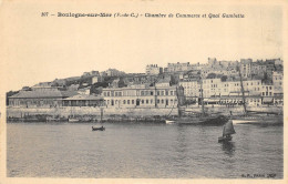 CPA 62 BOULOGNE SUR MER CHAMBRE DE COMMERCE ET QUAI GAMBETTA - Boulogne Sur Mer