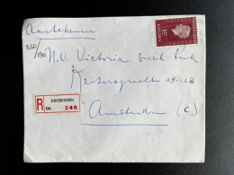 NETHERLANDS 1969 REGISTERED LETTER DRIEBERGEN TO AMSTERDAM NEDERLAND AANGETEKEND - Covers & Documents