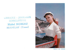 CALENDRIER 1961 LIBRAIRIE JOURNEAUX MOREAU A SEIGNELAY AVEC PIN UP - Petit Format : 1961-70