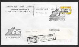 Portugal Lettre Retourné 1990 Cachet Commemoratif Université Coimbra University Event Pmk Returned Cover - Maschinenstempel (Werbestempel)