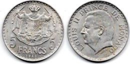 MA 28816 / Monaco 5 Francs 1945 TTB+ - 1922-1949 Louis II.