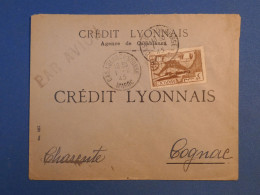 B146 MAROC  BELLE  LETTRE RARE  PERFIN PERFORé CL 1945 PAR AVION CASABLANCA  A COGNAC  FRANCE LIBRE   +AFF.INTERESSANT + - Covers & Documents