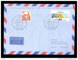 FIRST FLIGHT COVER Erstflug LH 1350 Jetstream 31 Stuttgart - Turin 1985 #cover21 - First Flight Covers