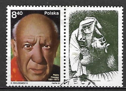 POLOGNE      -    PICASSO      -   Oblitérés Se Tenant . - Picasso