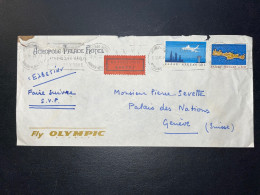 ENVELOPPE GRECE 1966 / ATHENES POUR GENEVE SUISSE / FLY OLYMPIC AIR WAYS - Lettres & Documents