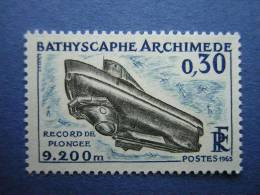 FRANCE : N° 1368  NEUF**  LE BATHYSCAPHE "Archimède". - Duikboten