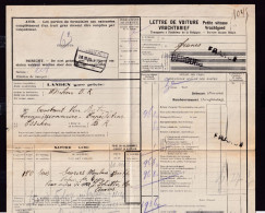 DDFF 143 - Lettre De Voiture Cachet De Gare De LANDEN 1920 Vers ESSCHEN - Griffe DEBOURS Barrée , Griffe FRANCO - Documenti & Frammenti