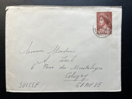 ENVELOPPE GRECE 1959 / POUR GENEVE SUISSE - Lettres & Documents