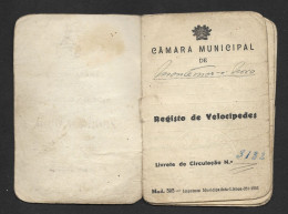 Portugal Montemor-o-Novo Alentejo Permis De Immatriculation Moto Glória 1953 Motorcycle Registration License - Moto